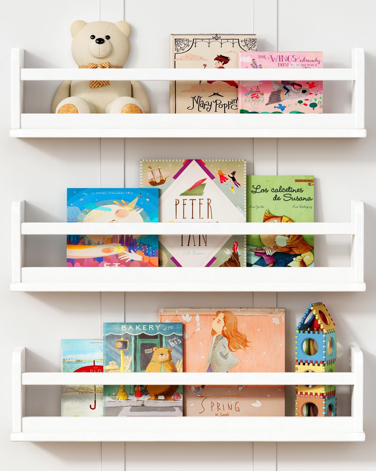 Amazon.com: Harwaya 24 Inch White Wall Bookshelf for Kids
